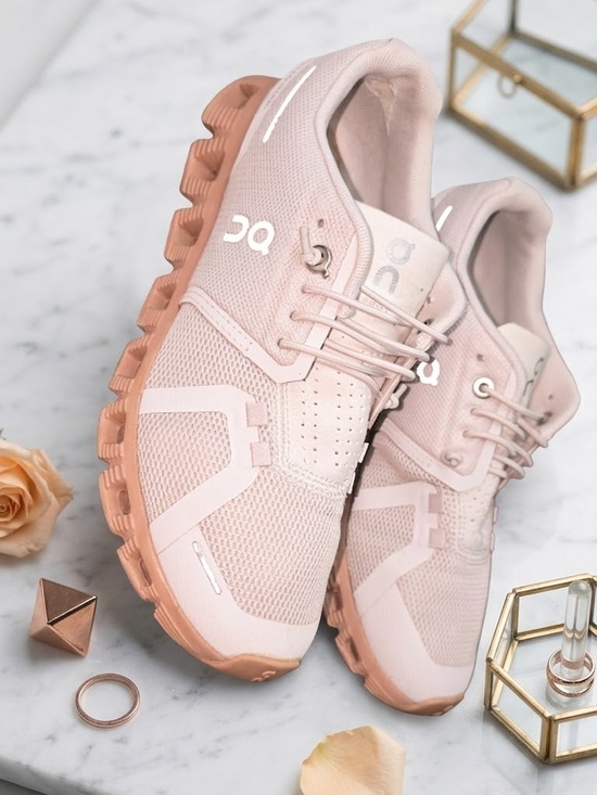 On Clouds Shoes - On Running Women's Blush Pink Cloudtrail Athletic Sneakers